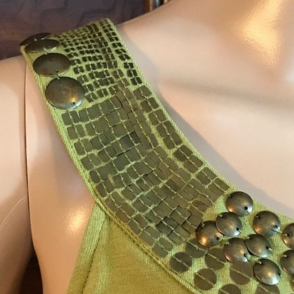 Anne Klein Roman Citrine Matte Bronze Sequin Pima Cotton/Modal Swing Tank - Picture 7 of 11